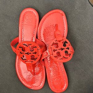 Tory Burch 6 1/2 Miller Sandal in Tory Red.